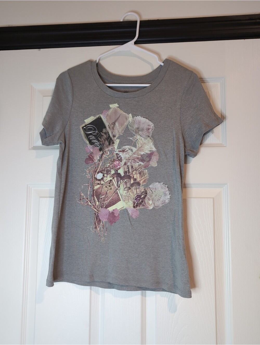 XL gray Paris graphic tee